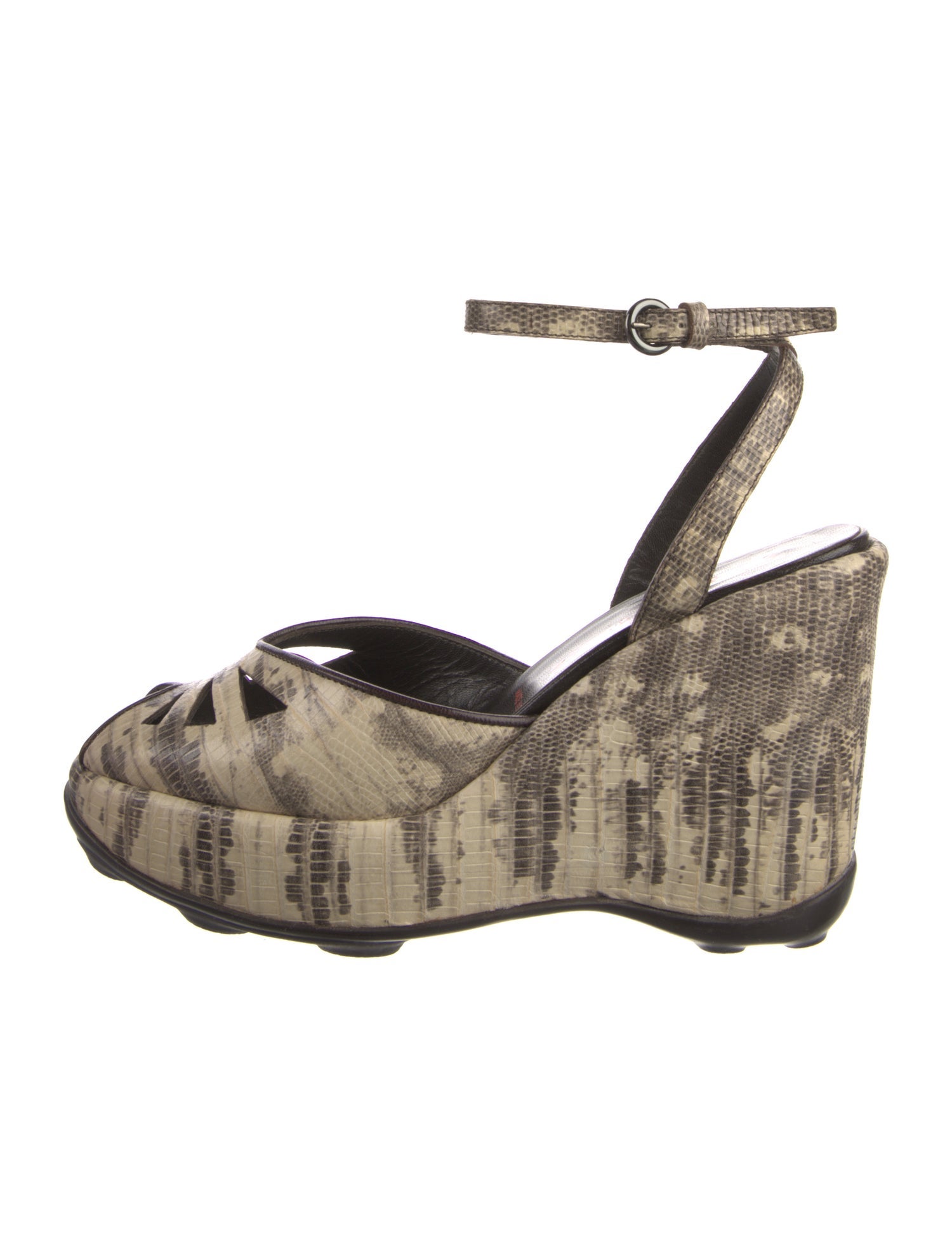 Miu Miu Vintage Embossed Leather Sandals