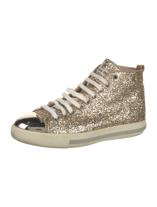 Miu Miu Glitter Colorblock Pattern Sneakers