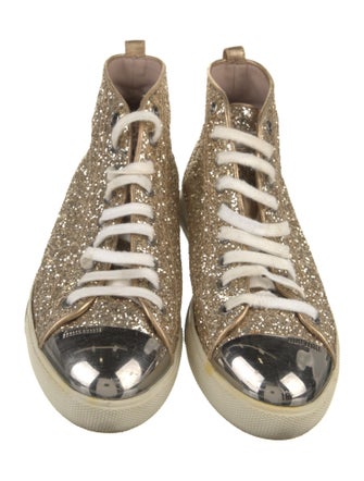 Miu Miu Glitter Colorblock Pattern Sneakers
