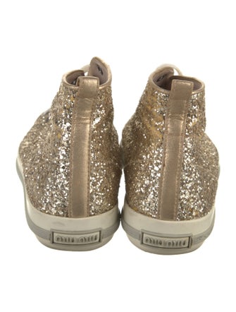 Miu Miu Glitter Colorblock Pattern Sneakers
