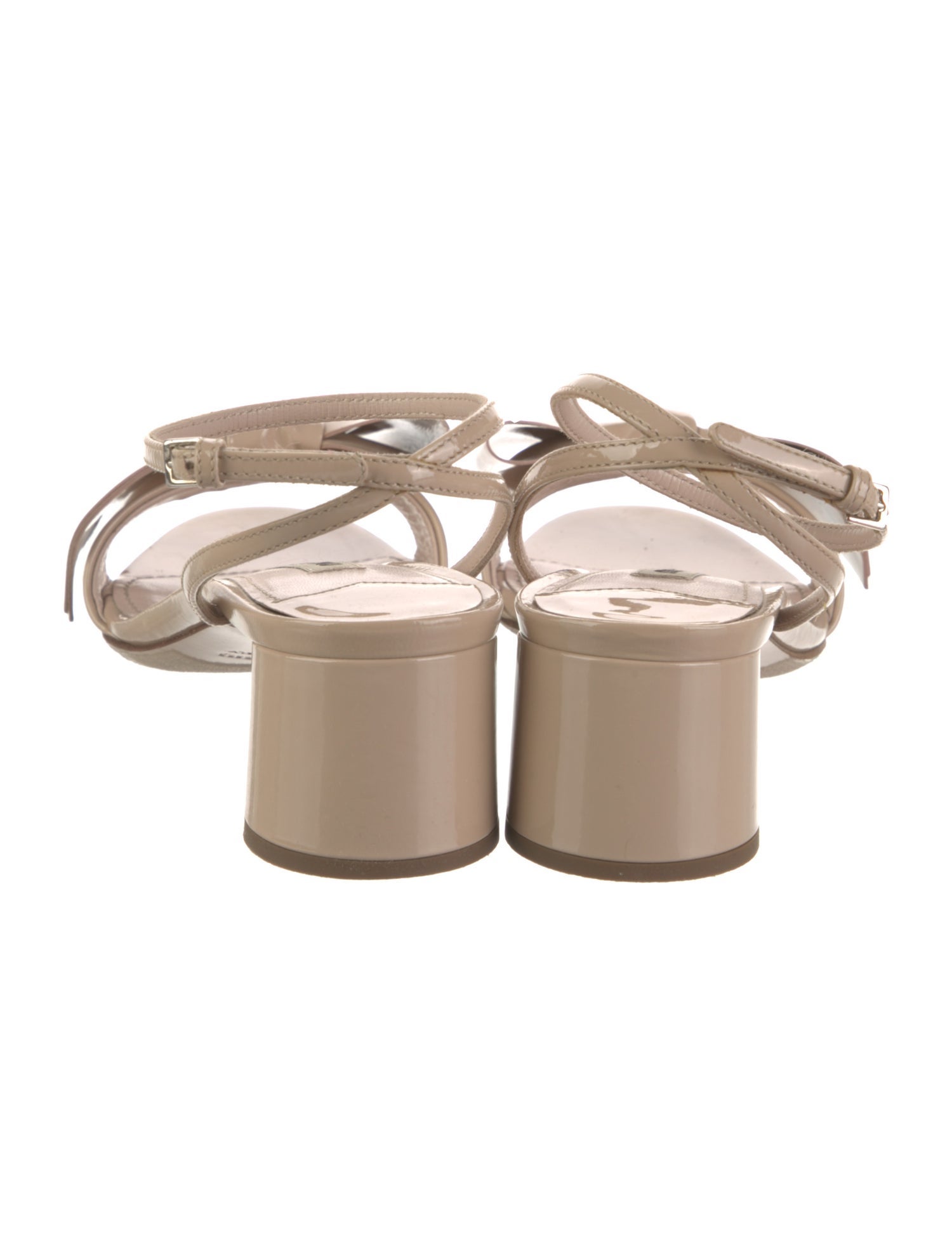 Miu Miu Patent Leather Bow Accents Sandals