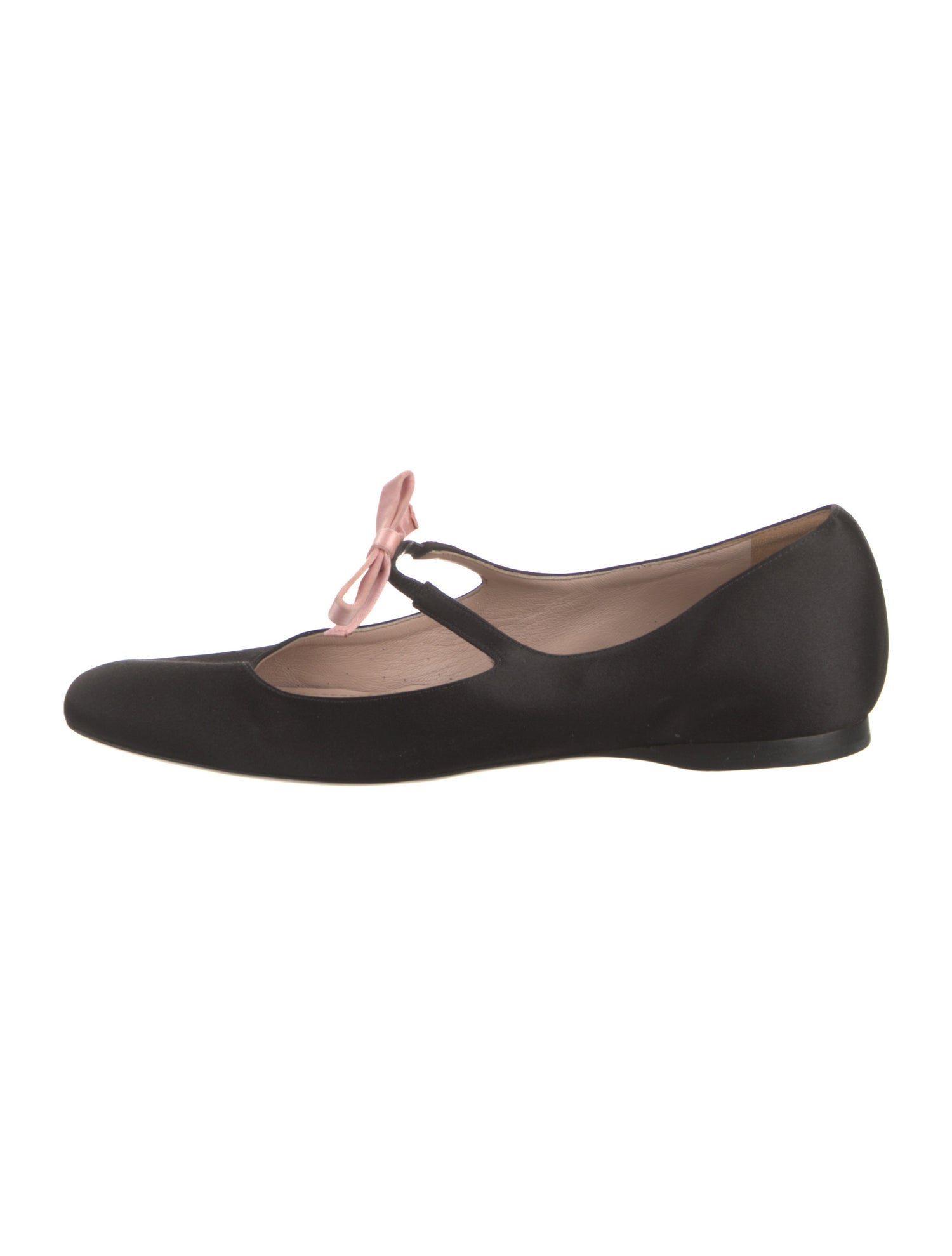 Miu Miu Satin Bow Accents Mary Jane Flats