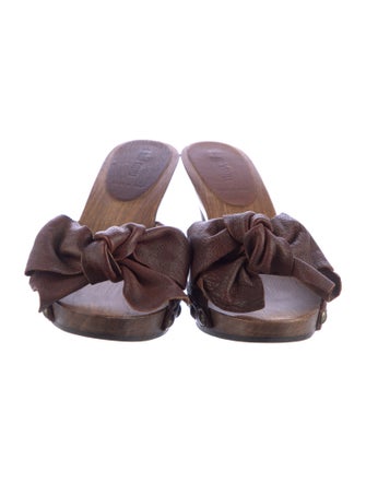 Miu Miu Leather Studded Accents Slides