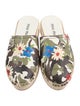Miu Miu Leather Floral Print Mules
