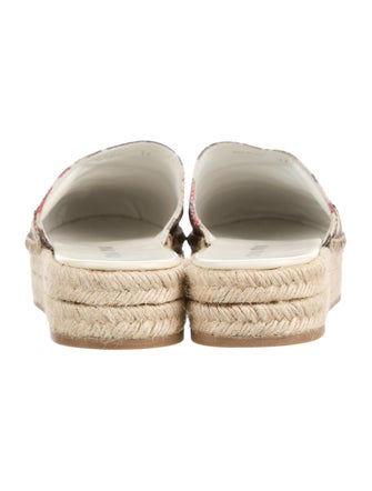 Miu Miu Leather Floral Print Mules