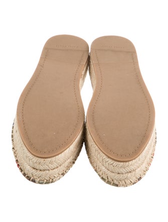 Miu Miu Leather Floral Print Mules