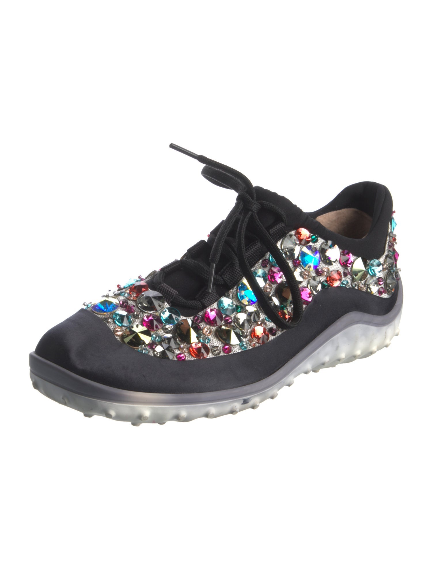 Miu Miu Satin Crystal Embellishments Sneakers