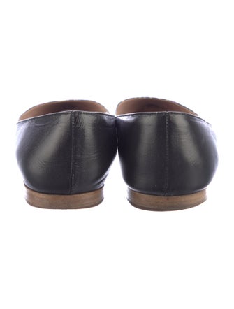 Miu Miu Leather Floral Print Flats