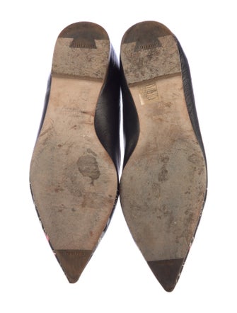 Miu Miu Leather Floral Print Flats