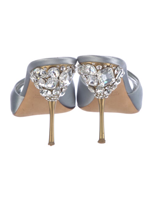 Miu Miu Satin Crystal Embellishments Mules