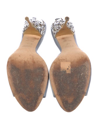 Miu Miu Satin Crystal Embellishments Mules