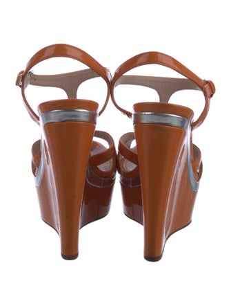 Miu Miu Patent Leather T-Strap Sandals