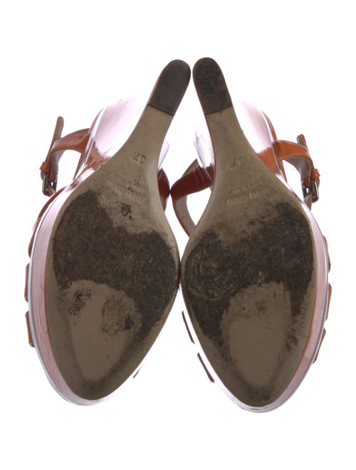 Miu Miu Patent Leather T-Strap Sandals