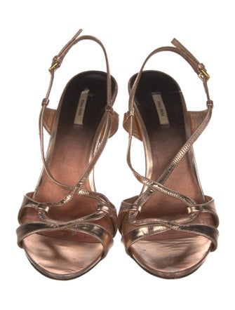 Miu Miu 2010's Leather Slingback Sandals