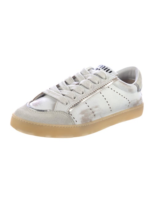 Miu Miu Leather Distressed Accents Sneakers
