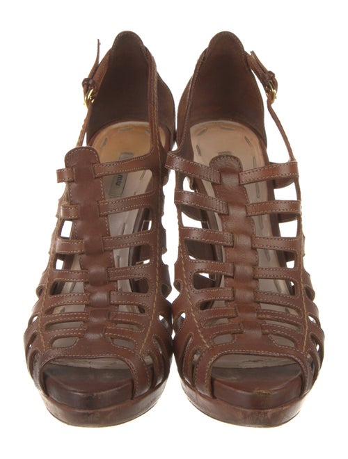 Miu Miu Leather T-Strap Pumps