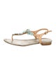 Miu Miu Leather T-Strap Sandals