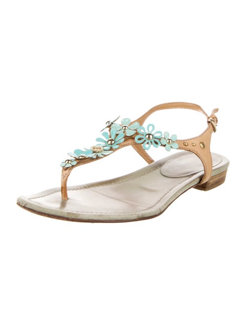 Miu Miu Leather T-Strap Sandals