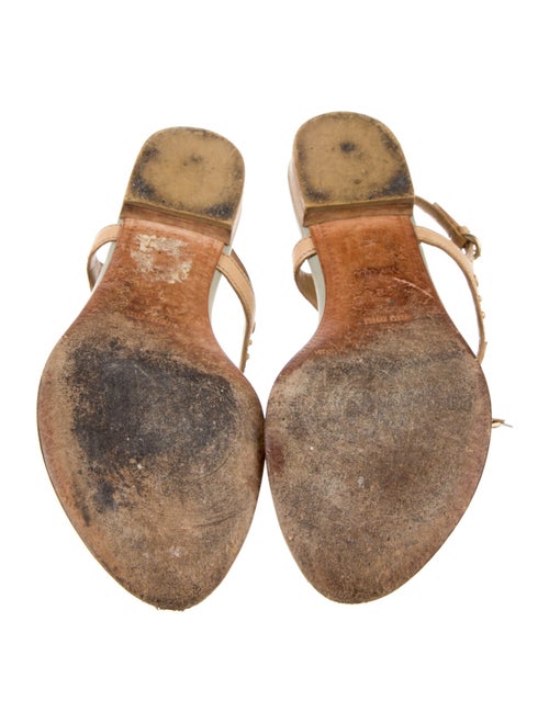 Miu Miu Leather T-Strap Sandals