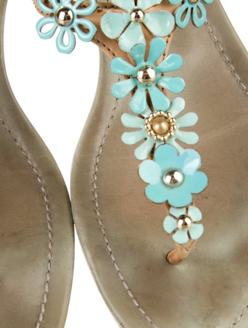 Miu Miu Leather T-Strap Sandals