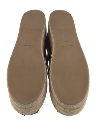 Miu Miu Leather Bow Accents Espadrilles