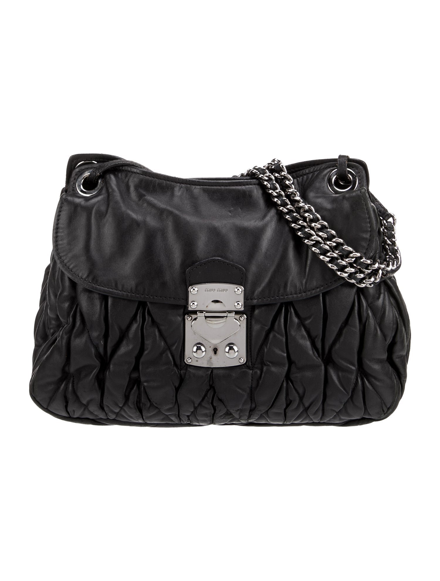 Miu Miu Archive 2006 Nappa Leather Shoulder Bag - Brown