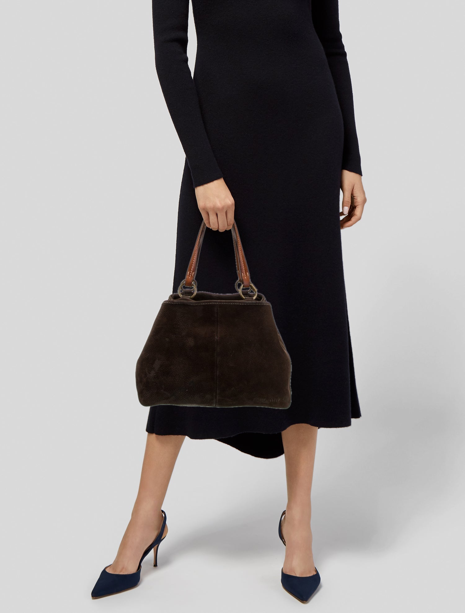 Miu Miu Nubuck Top Handle Bag