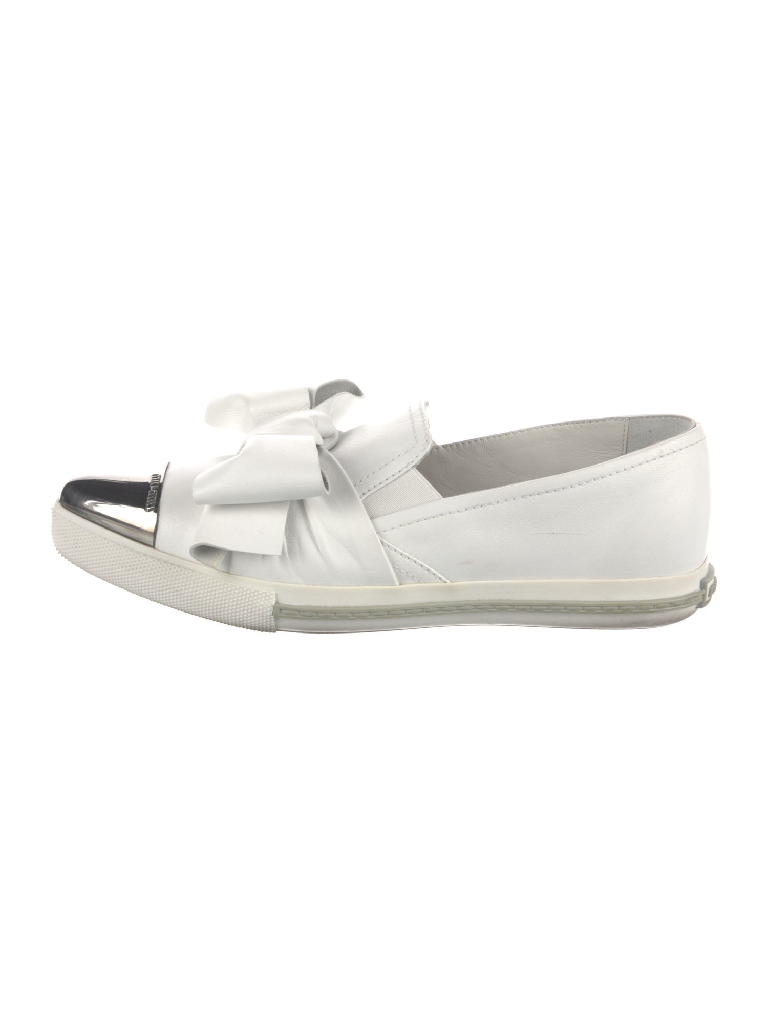 Miu Miu Leather Bow Accents Sneakers