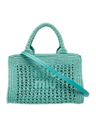 Miu Miu Raffia Top Handle Bag