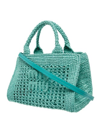 Miu Miu Raffia Top Handle Bag