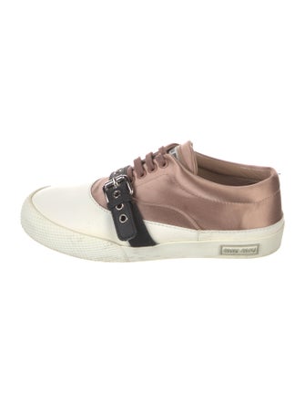 Miu Miu Leather Colorblock Pattern Sneakers