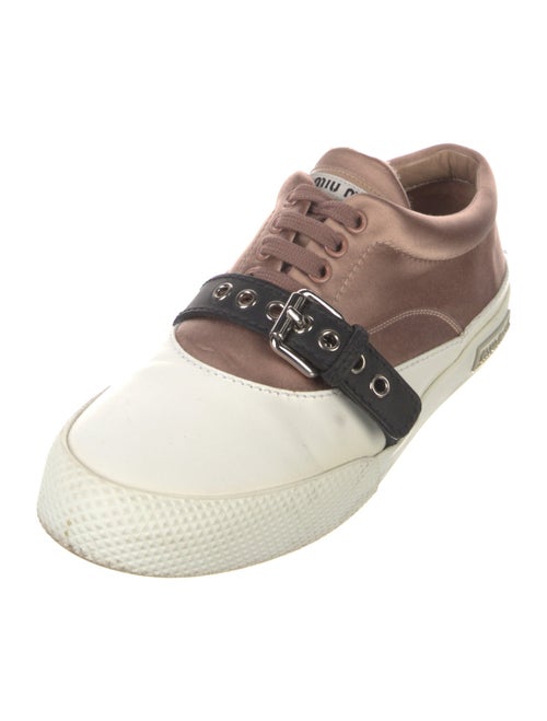 Miu Miu Leather Colorblock Pattern Sneakers