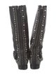 Miu Miu Leather Studded Accents Moto Boots