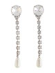 Miu Miu Crystal & Faux Pearl Clip-On Drop Earrings