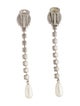 Miu Miu Crystal & Faux Pearl Clip-On Drop Earrings