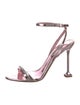 Miu Miu Patent Leather Crystal Embellishments Sandals