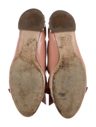 Miu Miu Patent Leather Bow Accents Loafers
