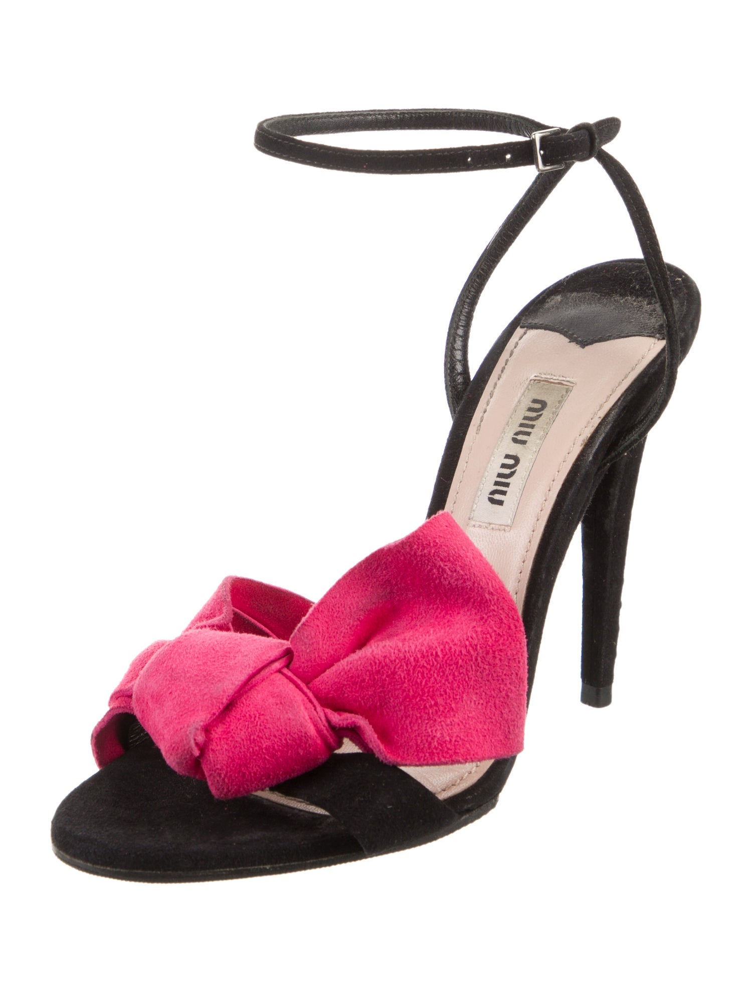 Miu Miu Suede Bow Accents D'Orsay Pumps