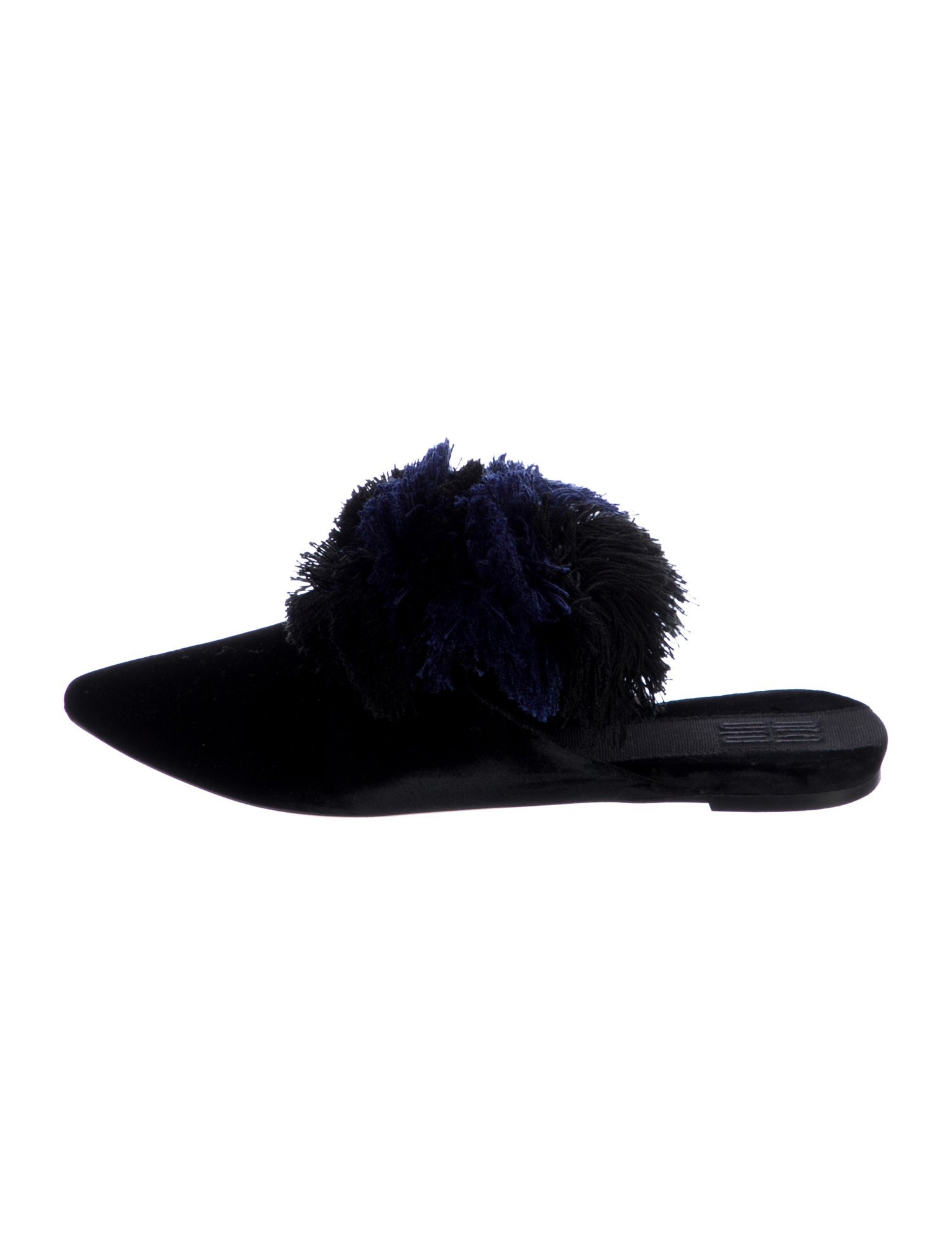 Sanayi 313 Velvet Pom-Pom Embellishments Mules