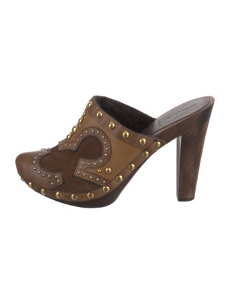 Miu Miu Leather Patterned Mules