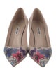 Miu Miu Leather Floral Print Pumps