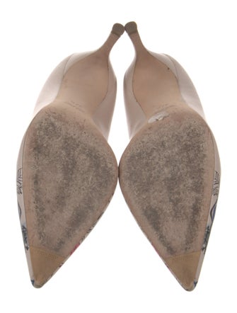 Miu Miu Leather Floral Print Pumps