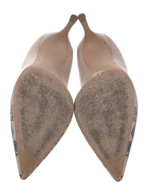 Miu Miu Leather Floral Print Pumps