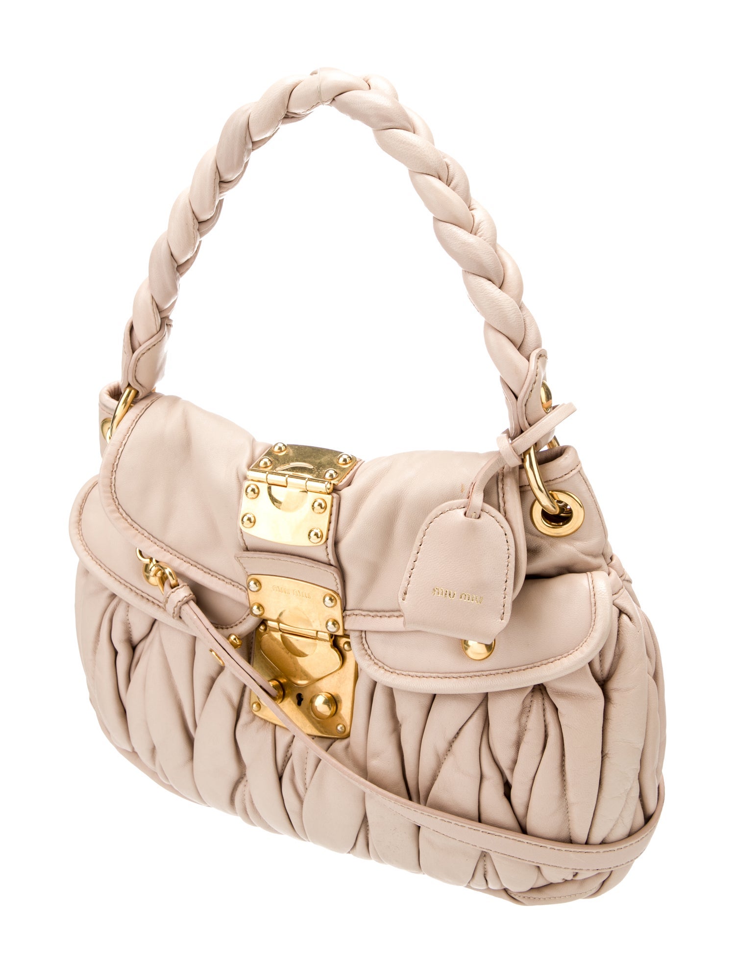 Miu Miu Calfskin Matelassé Coffer w/ Strap