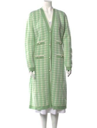 Miu Miu 2019 Houndstooth Print Long Sweater