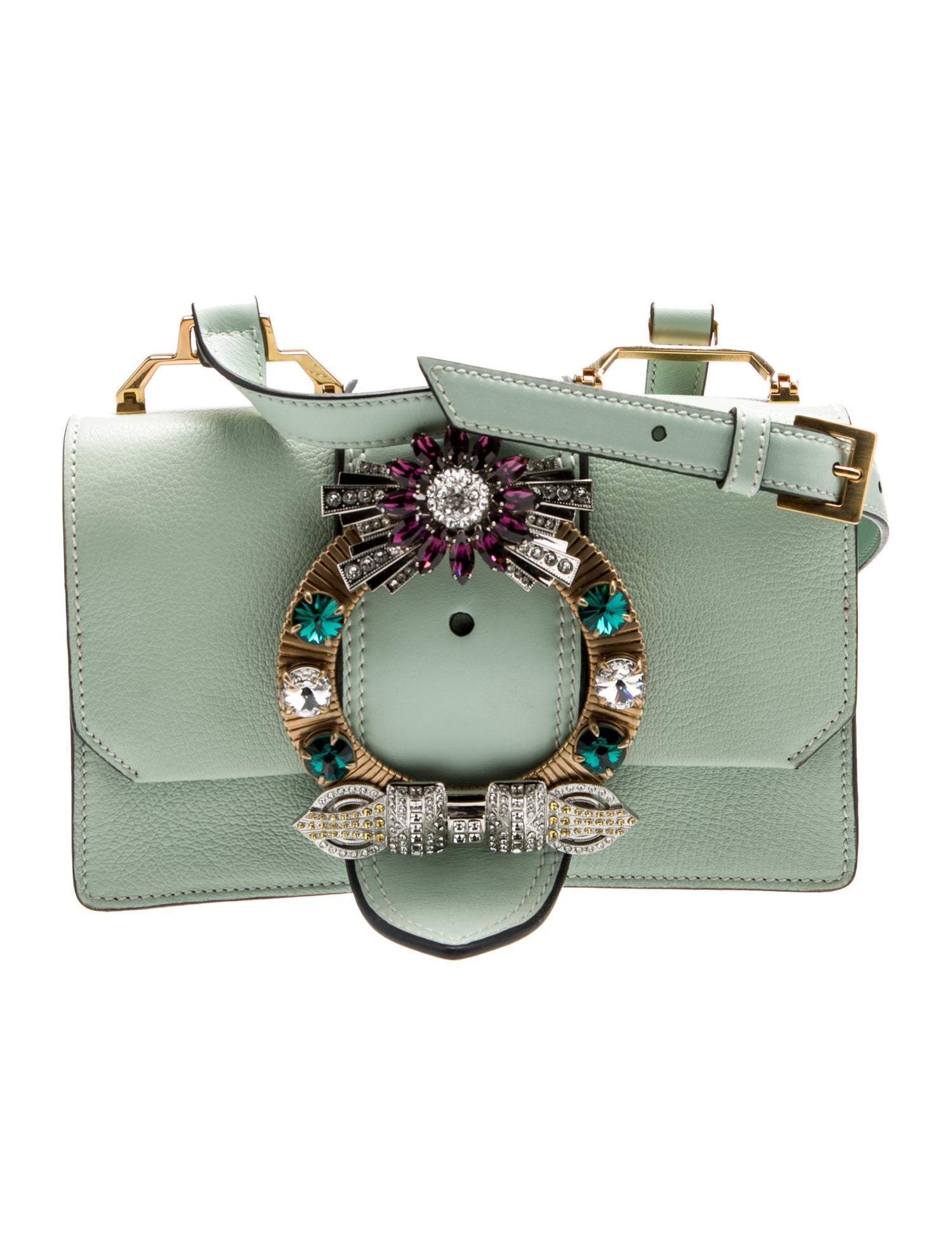Miu Miu Goat Leather Lady Jeweled