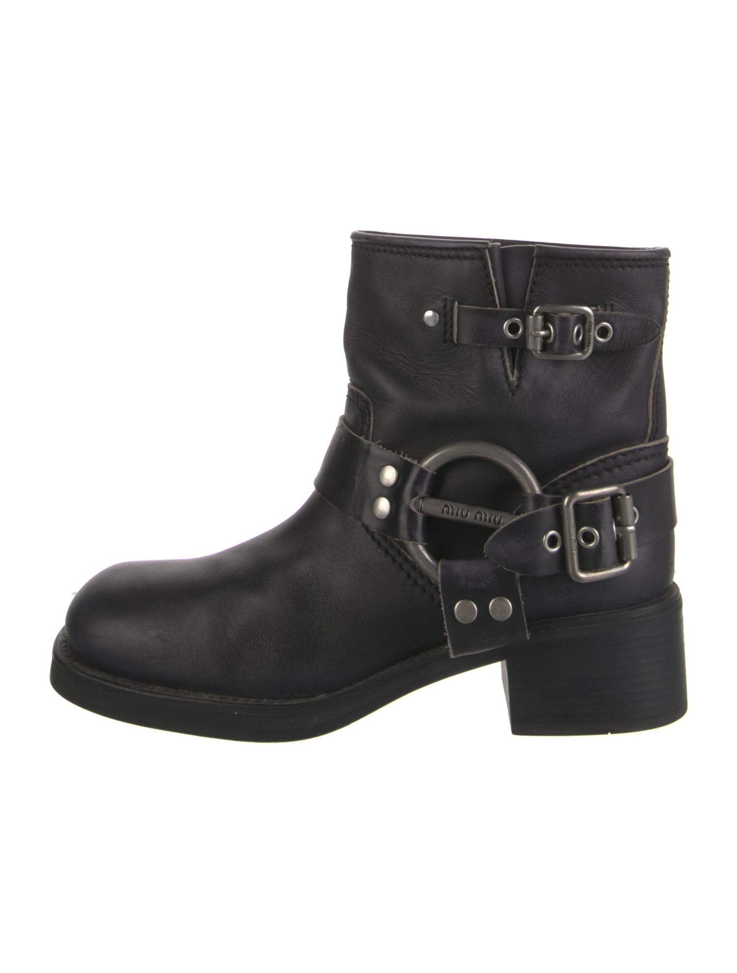 Miu Miu Leather Moto Boots