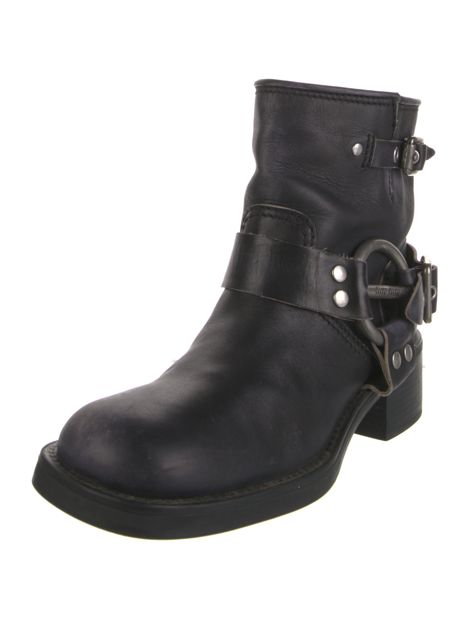 Miu Miu Leather Moto Boots