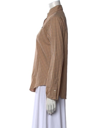 Miu Miu 2024 Plaid Print Button-Up Top