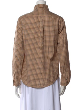 Miu Miu 2024 Plaid Print Button-Up Top